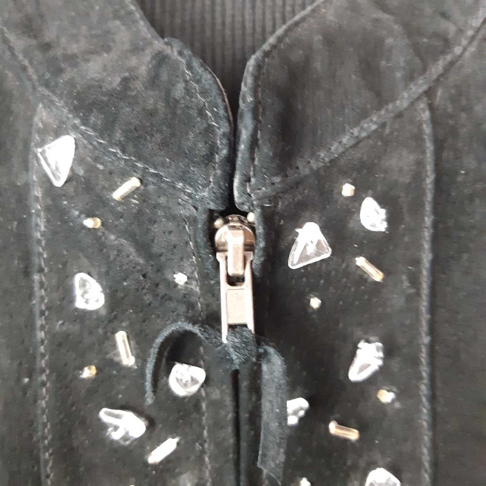 ElIsabeth Black Suede Vest Size 2xL - Picture 5 of 8